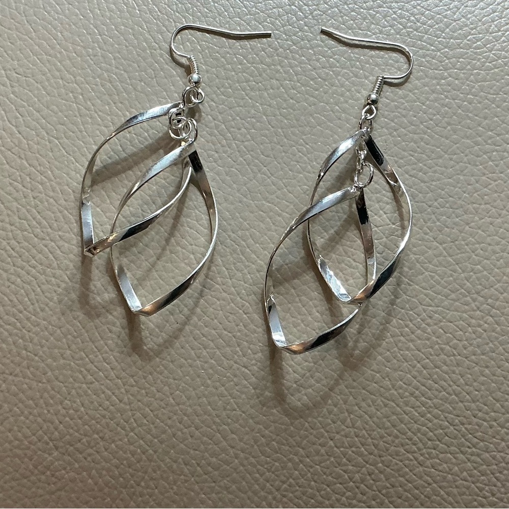 + Elegant 925 Sterling Silver Twisted Dangle Spiral Earrings